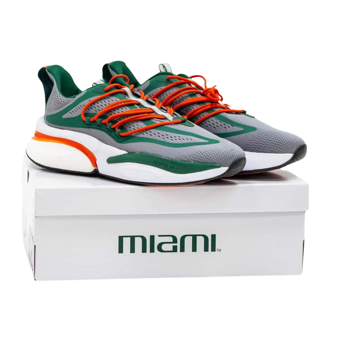 Miami Hurricanes Alphaboost v1 Shoes - Grey