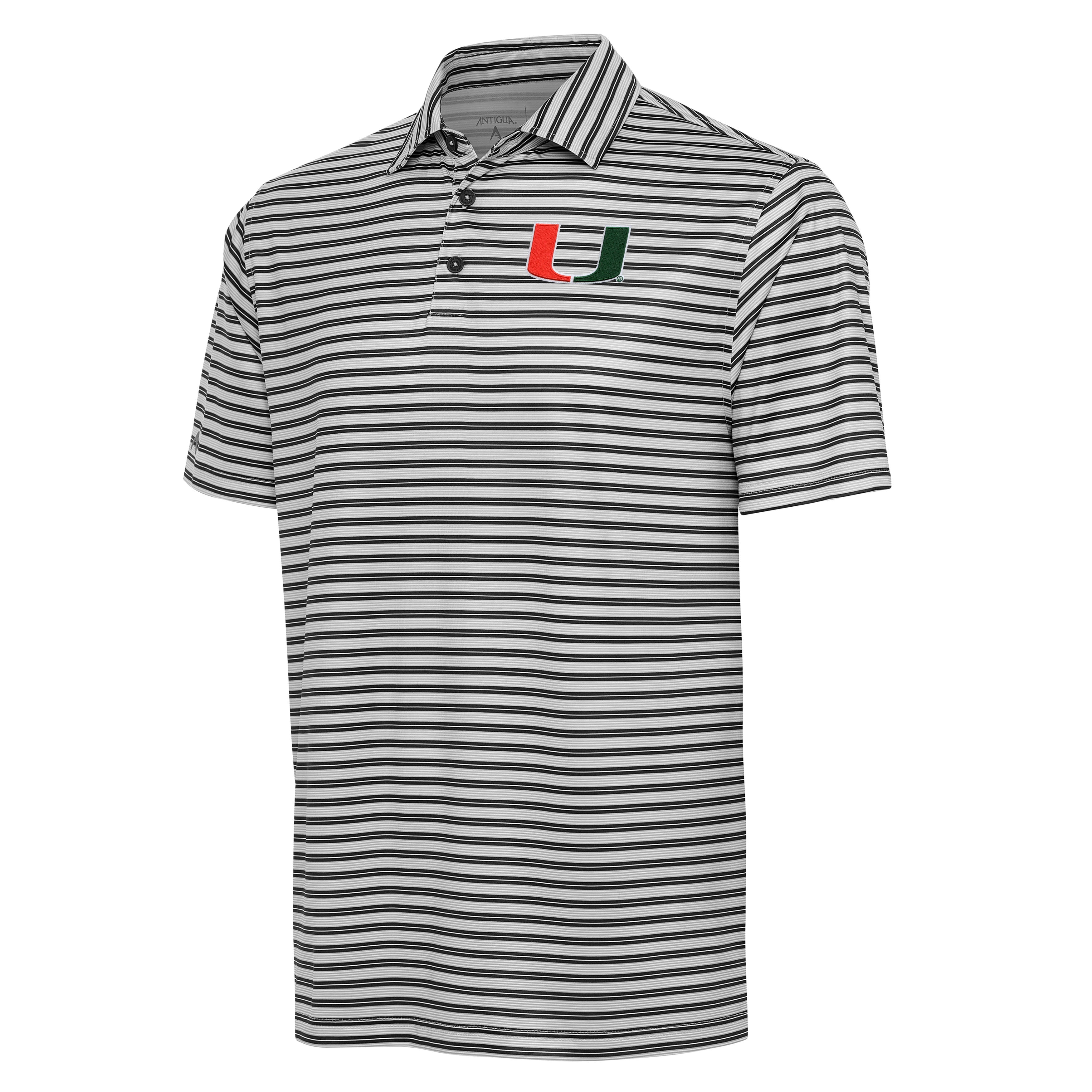 Miami Hurricanes Antigua Turn Polo U Logo - Black / Multi