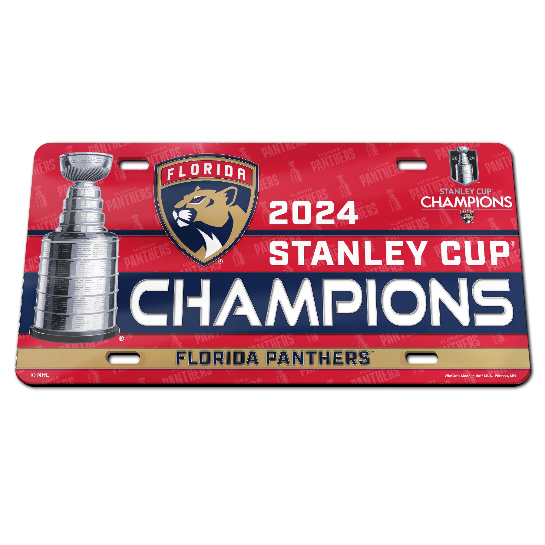 Florida Panthers 2024 Stanley Cup Champions Acrylic License Plate - Champ