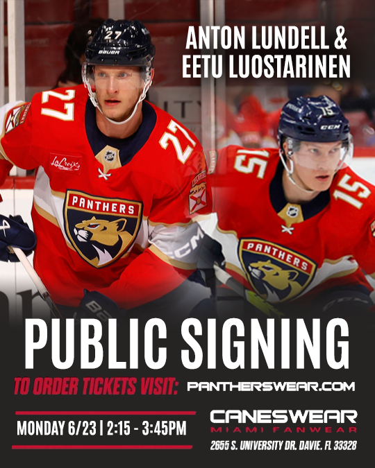 Anton Lundell Florida Panthers Public Signing