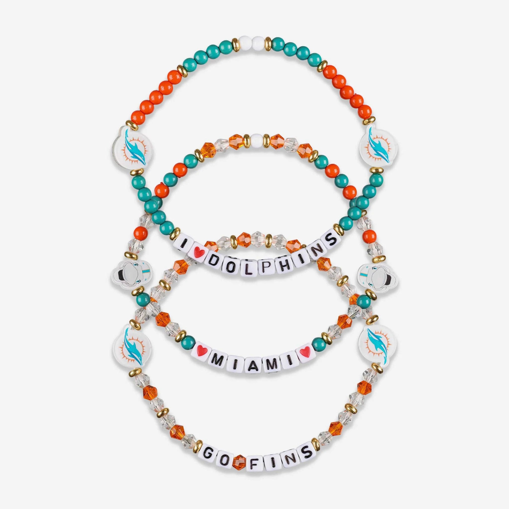 Miami Dolphins 3 Pack Friendship Bracelets