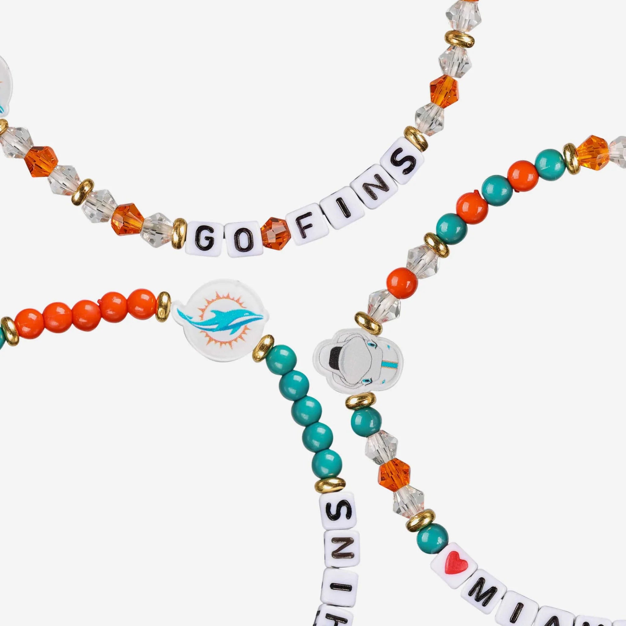 Miami Dolphins 3 Pack Friendship Bracelets