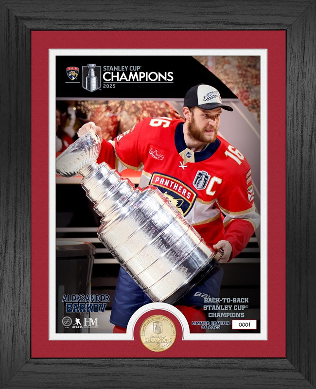 Florida Panthers Captain Aleksander Barkov Raising the 2025 Stanley Cup Bronze Coin Photo Mint