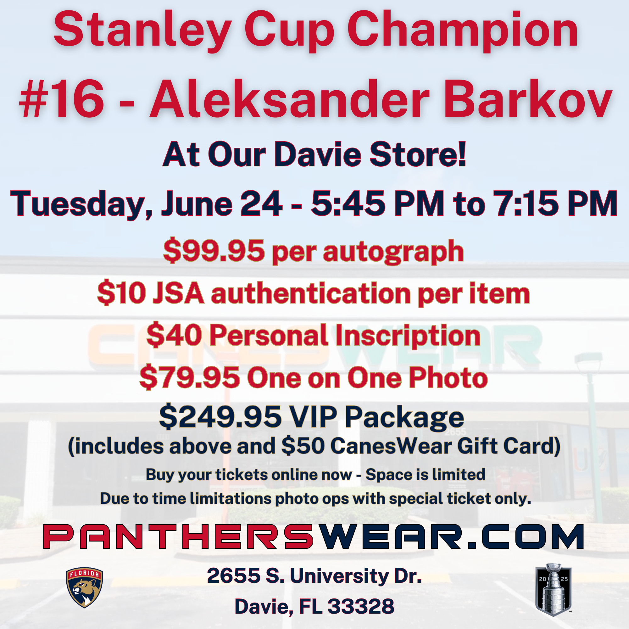 Aleksander "Sasha" Barkov Florida Panthers Public Signing