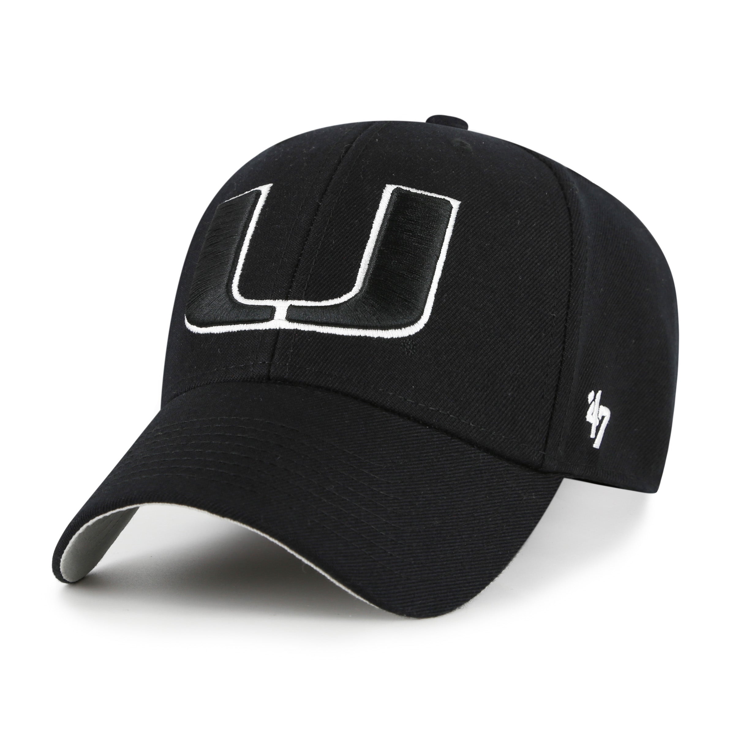 Miami Hurricanes 47 Brand MVP U Logo Hat - Black