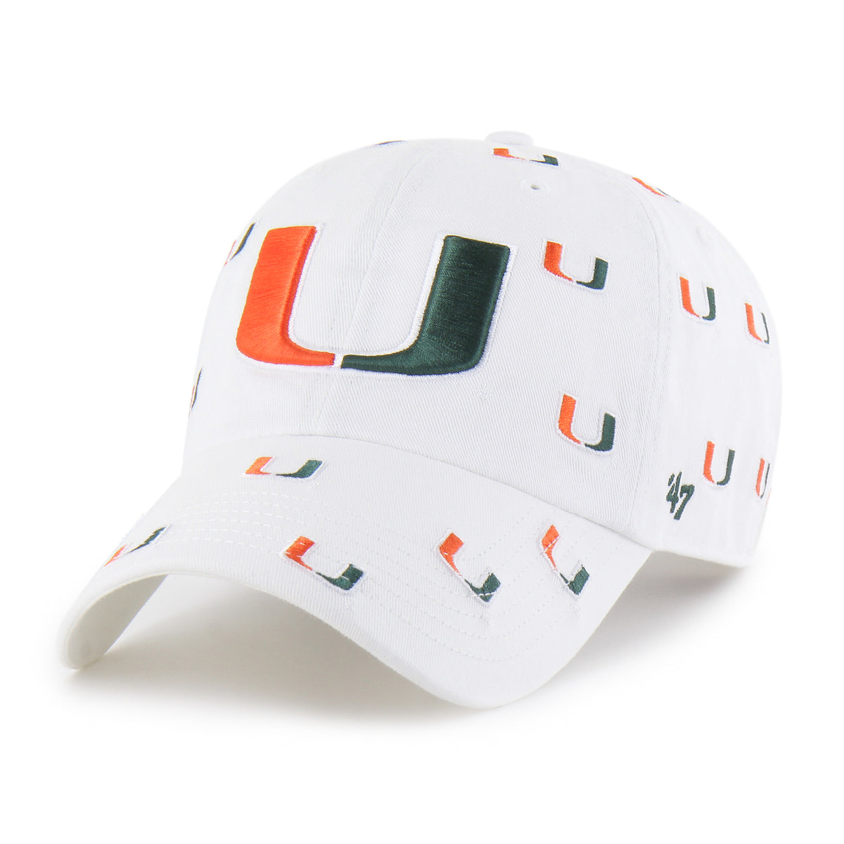 Miami Hurricanes 47 Brand Confetti Clean Up Hat - White