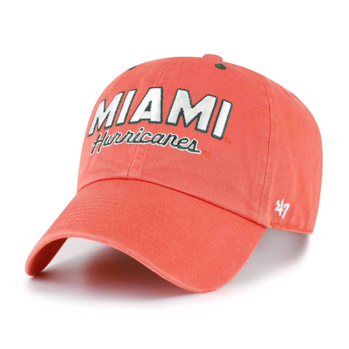 Miami Hurricanes 47 Brand Mascot Mania Adjustable Clean Up Hat - Orange