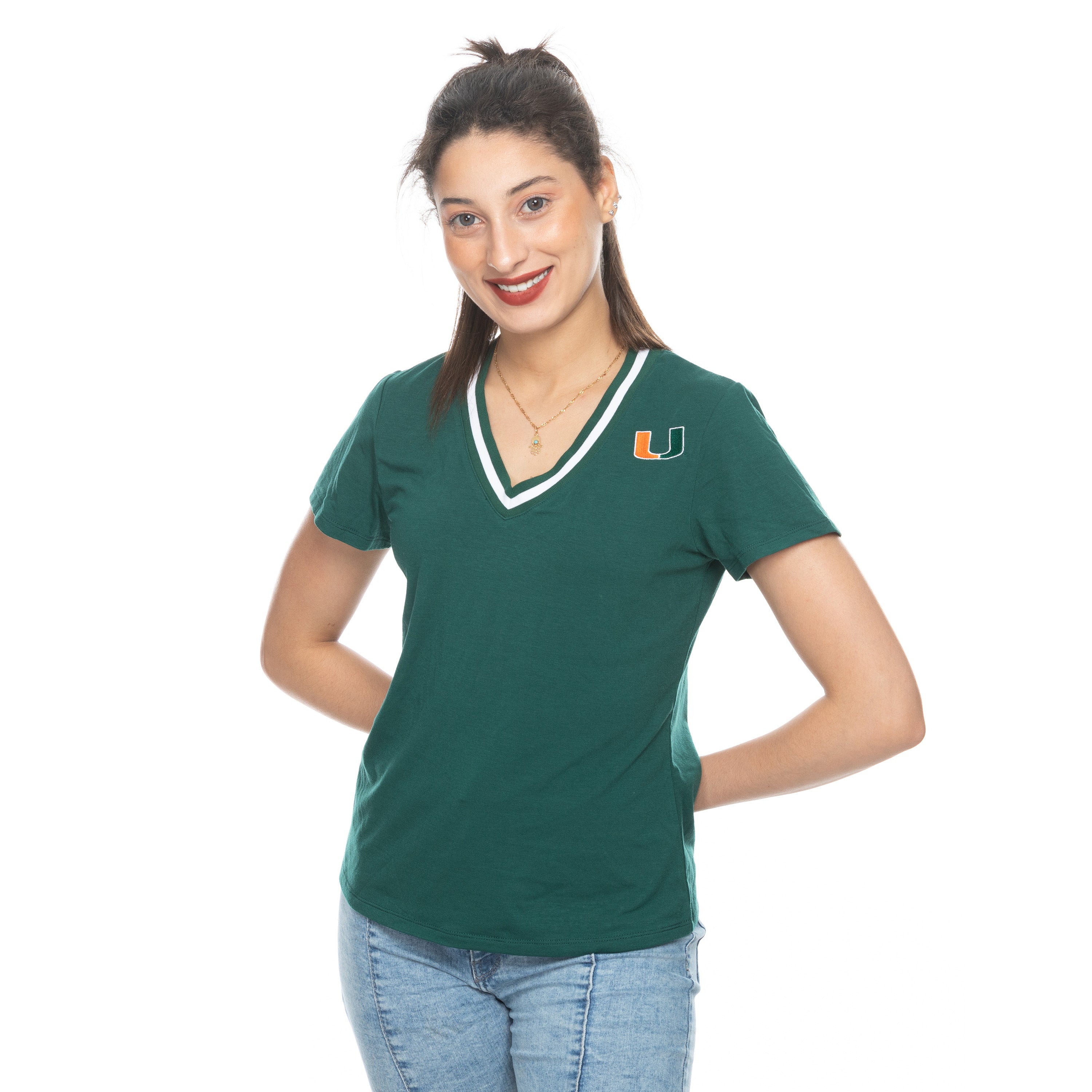 Miami Hurricanes ZooZatz U V-Neck T-Shirt - Green