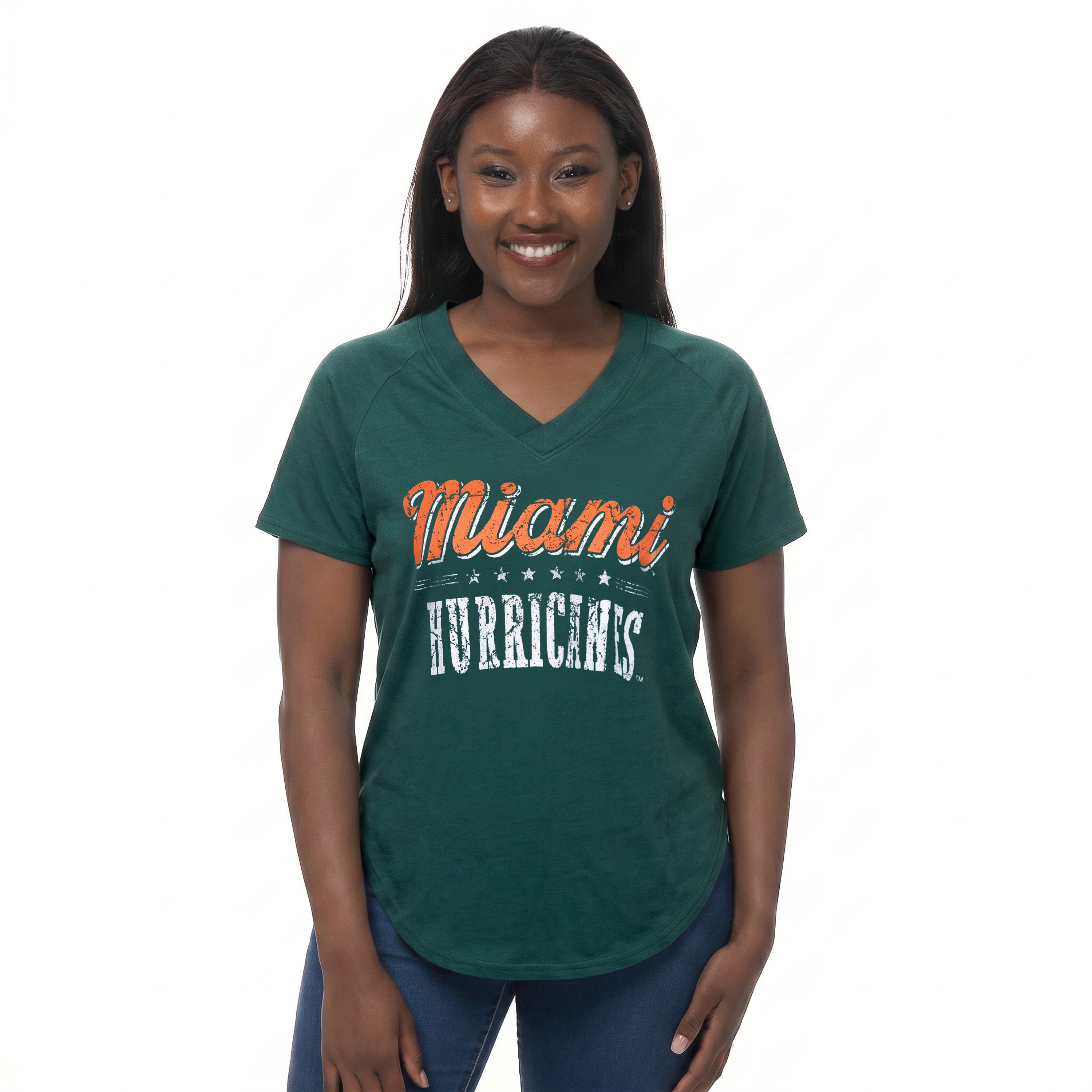 Miami Hurricanes Women's ZooZatz Donna T-Shirt - Green