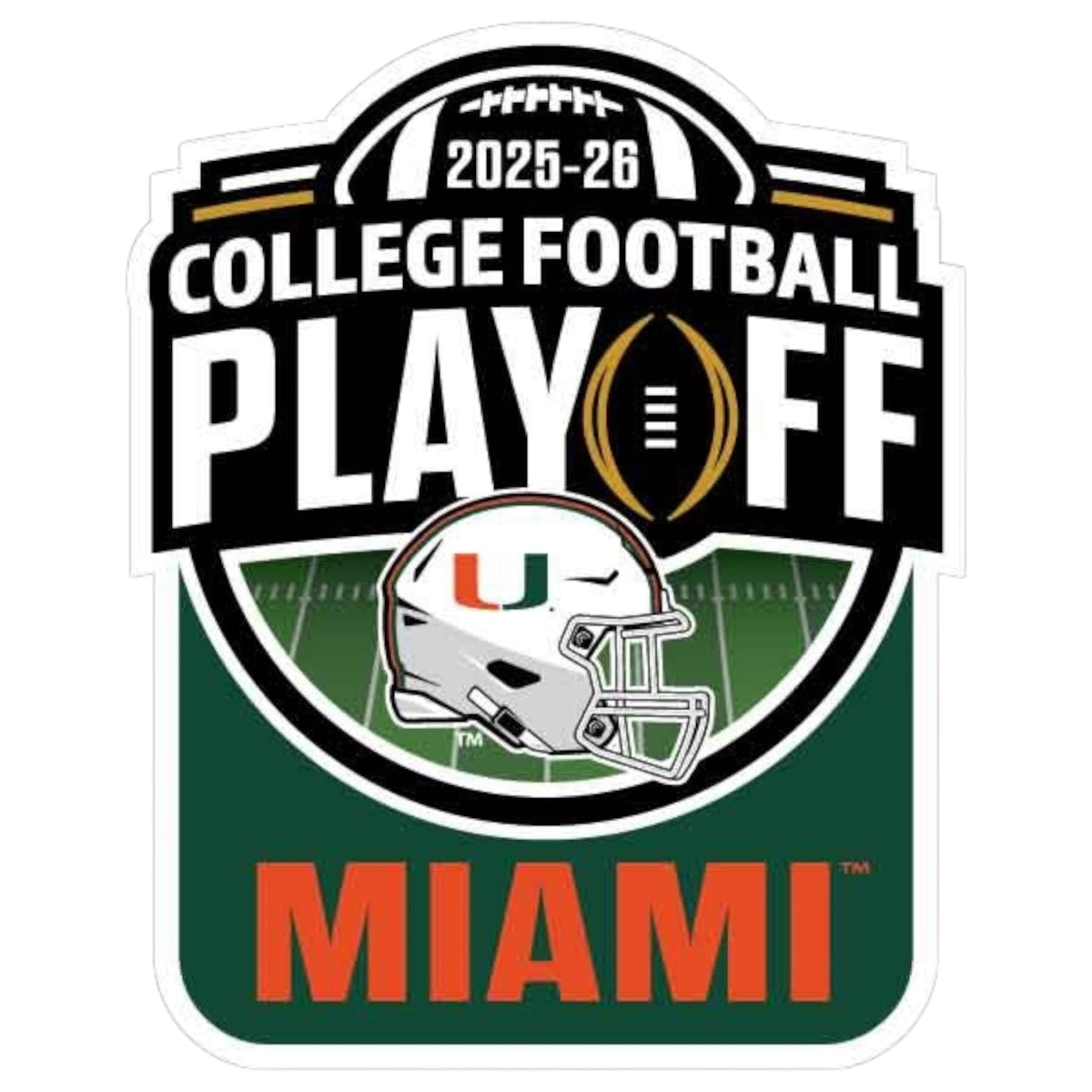 Miami Hurricanes CFP College Football Playoffs Car Magnet - 12"