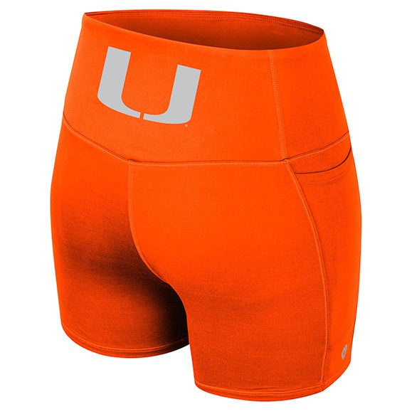 Miami Hurricanes Colosseum Women's Sorority Row Bike Shorts - Orange