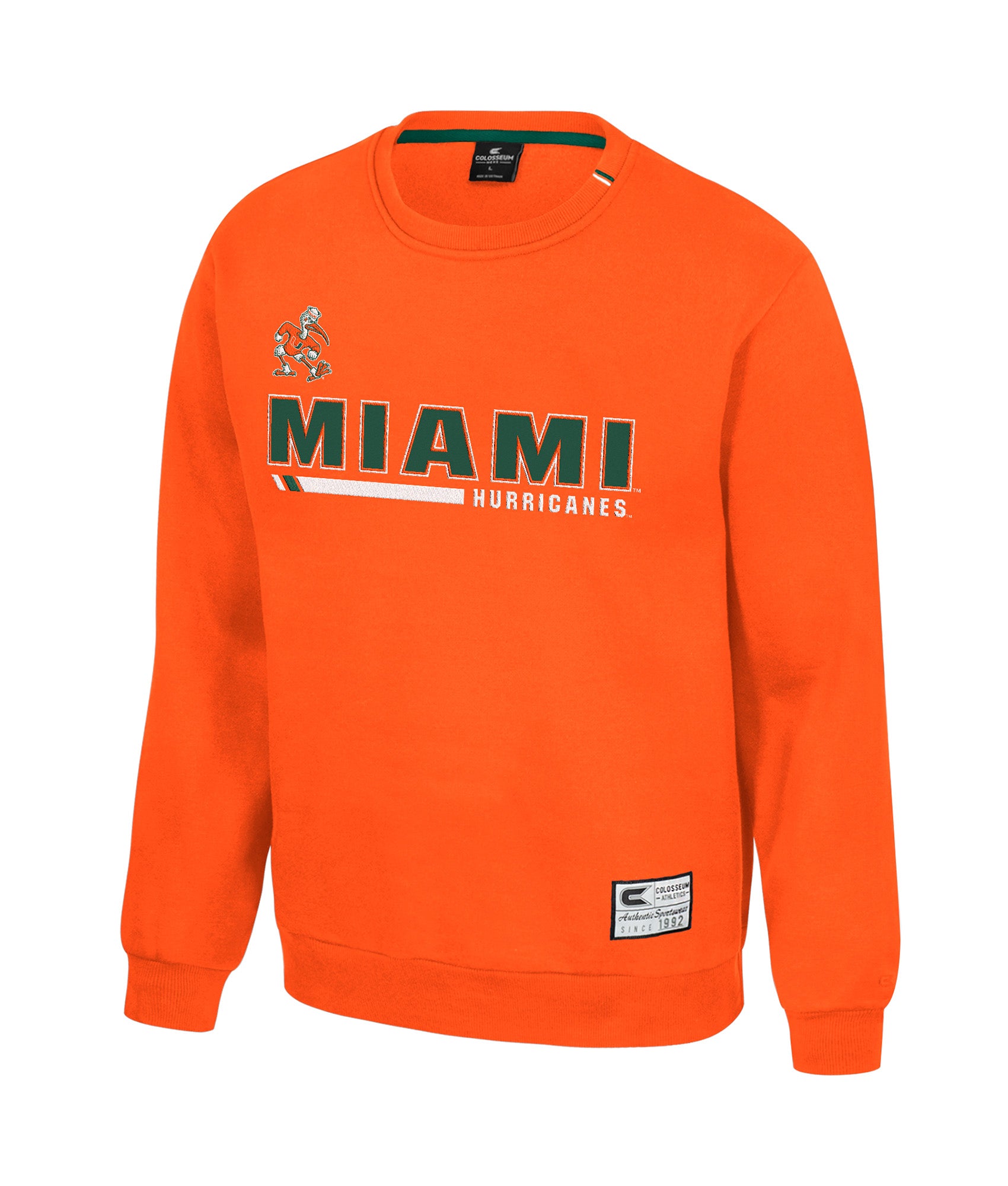 Miami Hurricanes Colosseum Charlie Sebastian Crew Sweater - Orange