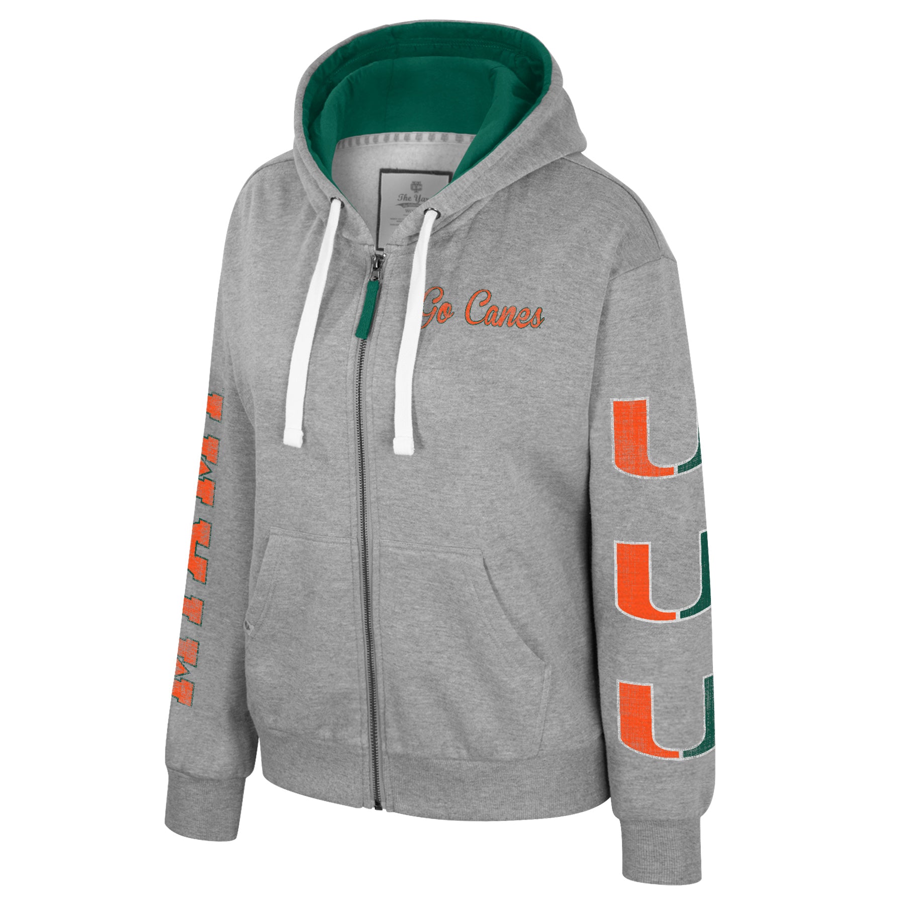 Miami Hurricanes Colosseum RAVEN FZ HOODIE - Heather Grey