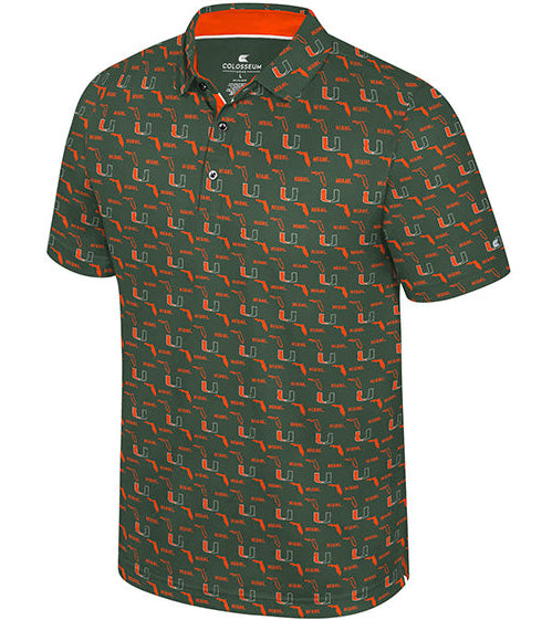 Miami Hurricanes Colosseum Sublimated Truthsayer Polo - Green