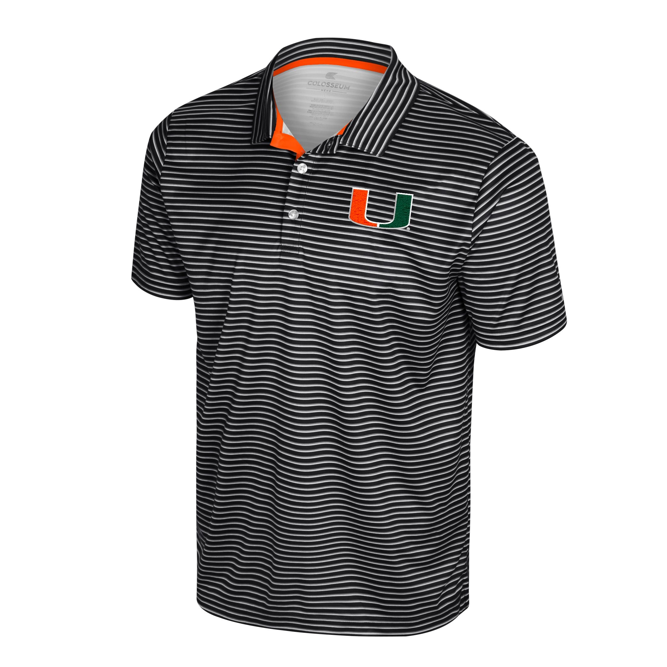 Miami Hurricanes Colosseum Staff Striped Polo - Black