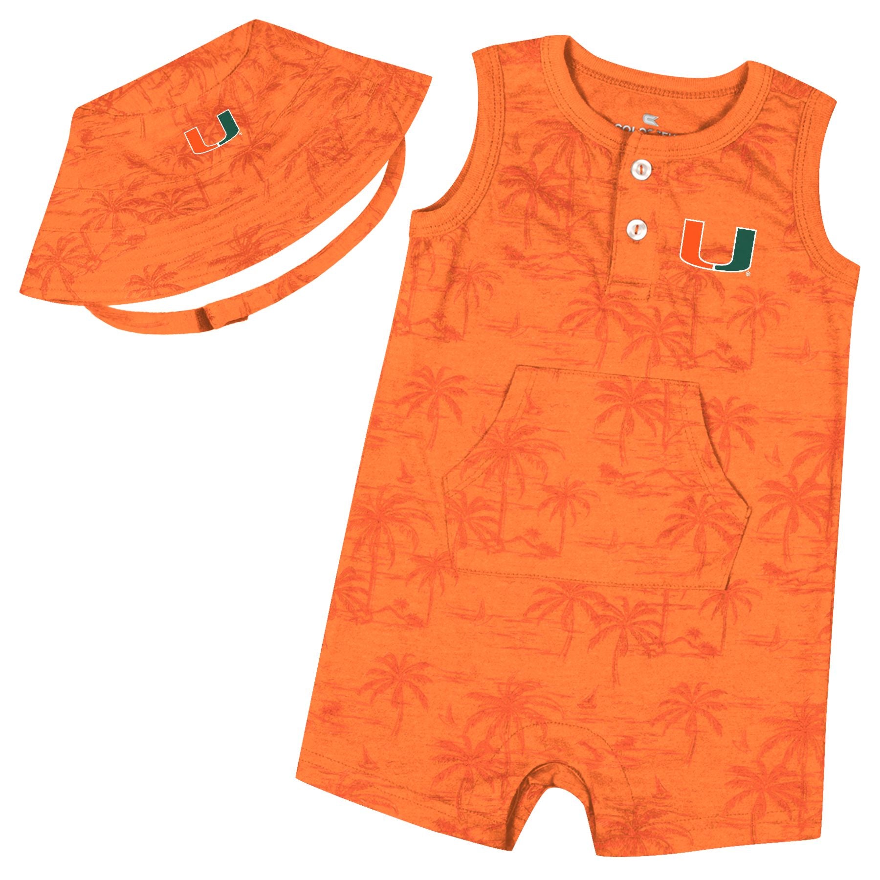 Miami Hurricanes Colosseum Infant Bloofy Romper & Hat - Orange
