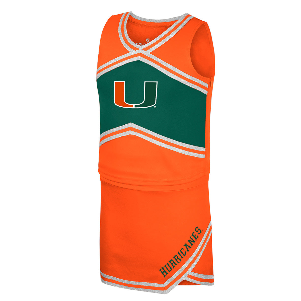 Miami Hurricanes Colosseum Youth Girls Time for Recess Cheer Set - Green Orange