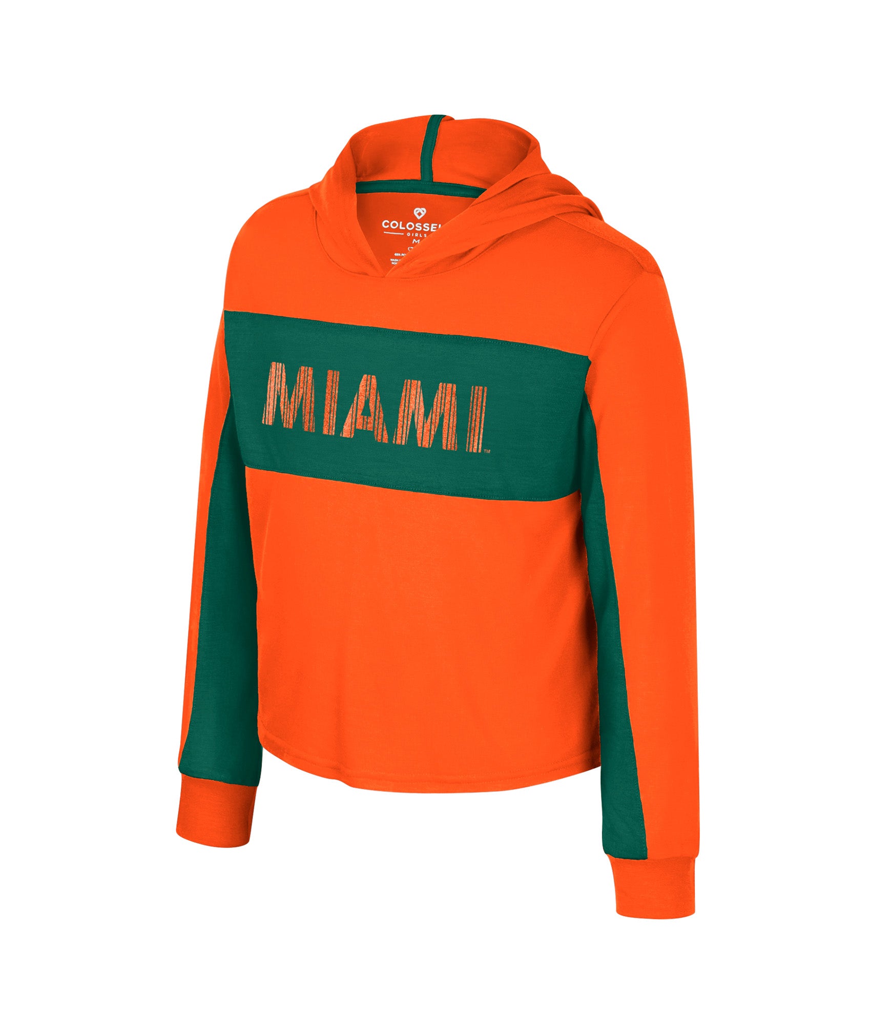 Miami Hurricanes Colosseum Girls Fionna L/S Hoodie T-Shirt - Orange