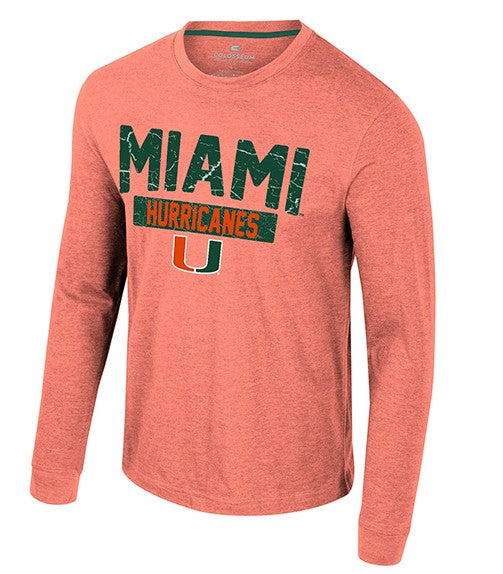 Miami Hurricanes Colosseum Neo Crackled L/S T-Shirt - Orange