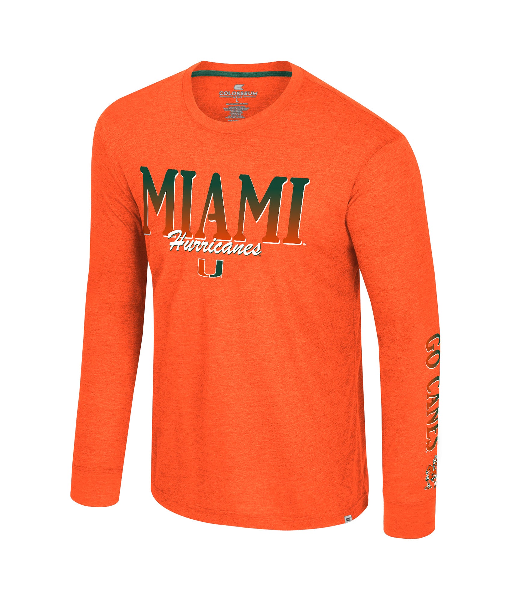 Miami Hurricanes Colosseum Frank L/S T-Shirt - Orange