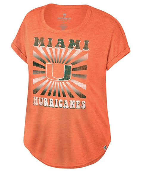 Miami Hurricanes Colosseum Women's Band Dolman T-Shirt - Orange