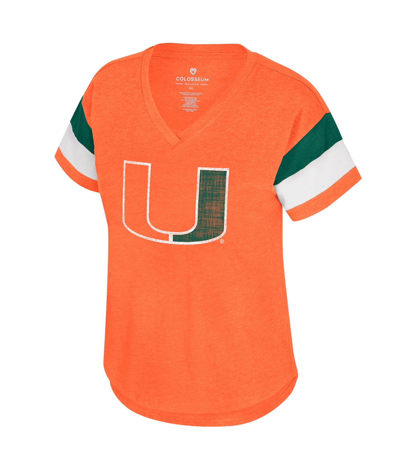 Miami Hurricanes Colosseum Women's Elegance V-Neck T-Shirt - Orange