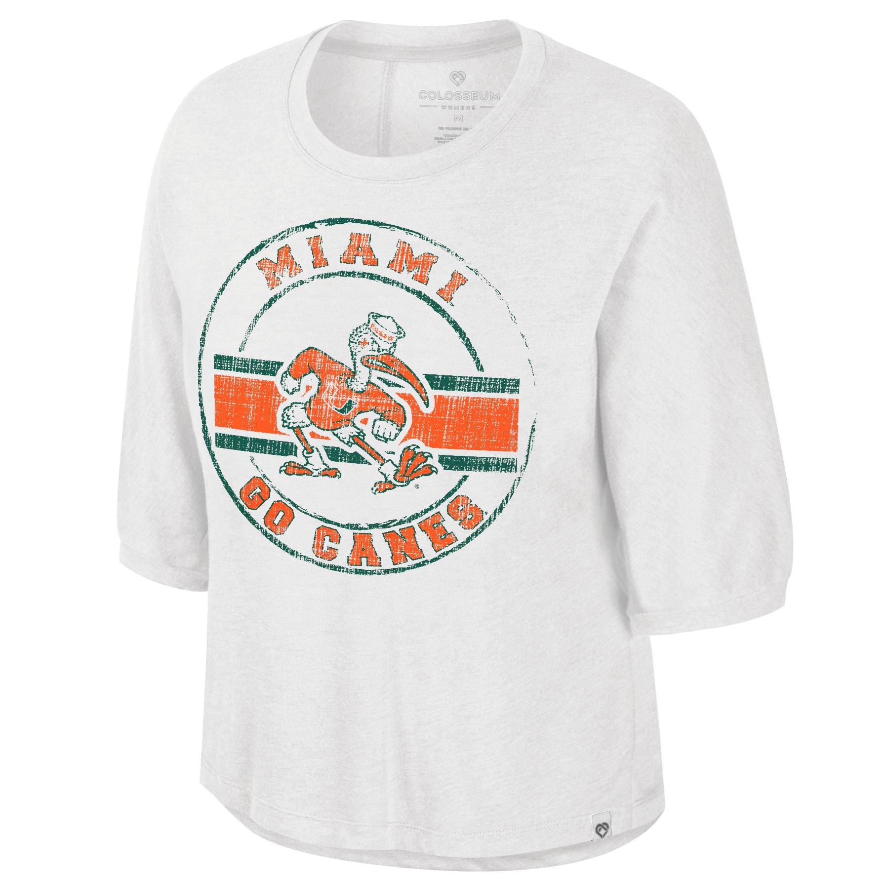 Miami Hurricanes Colosseum Women's Elphaba Dolman T-Shirt - White