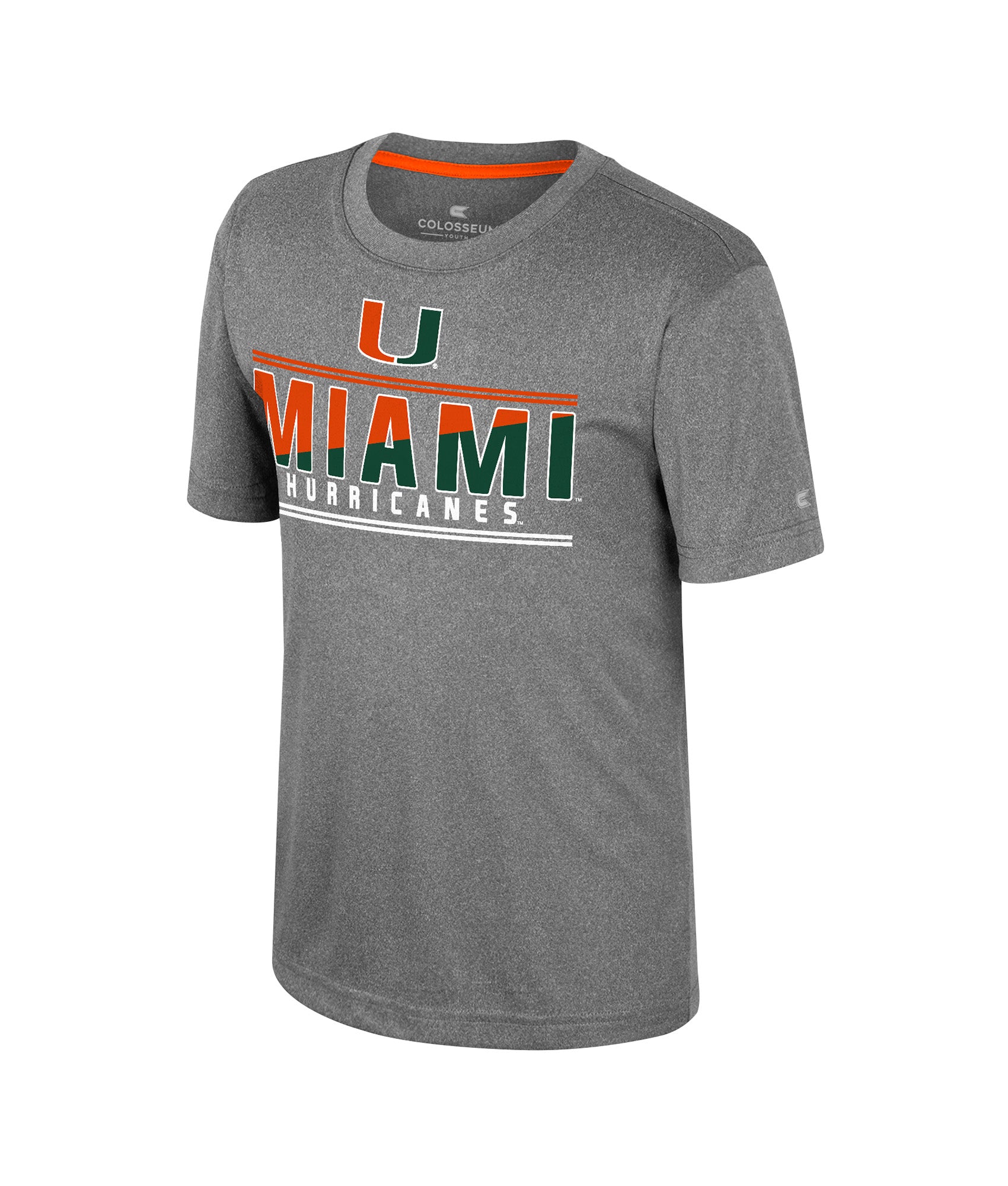 Miami Hurricanes Colosseum Youth Nightosphere T-Shirt - Heather Charcoal