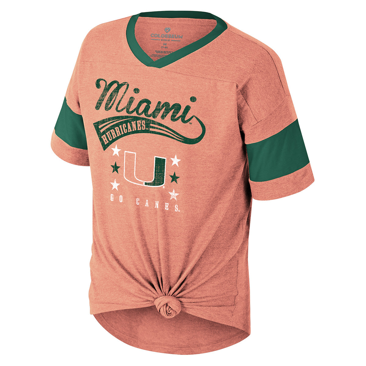 Miami Hurricanes Colosseum Girls Frontier T-Shirt - Orange