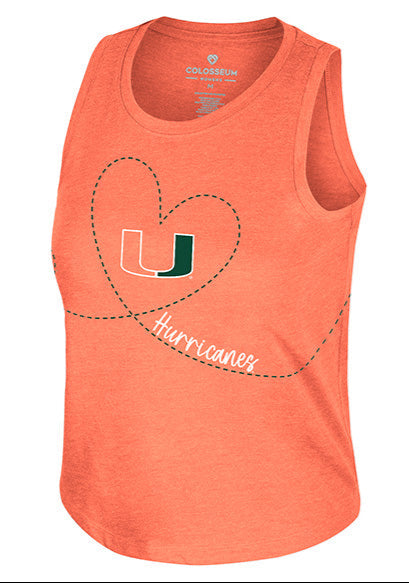 Miami Hurricanes Colosseum Women's Heart Trail Tank Top - Orange