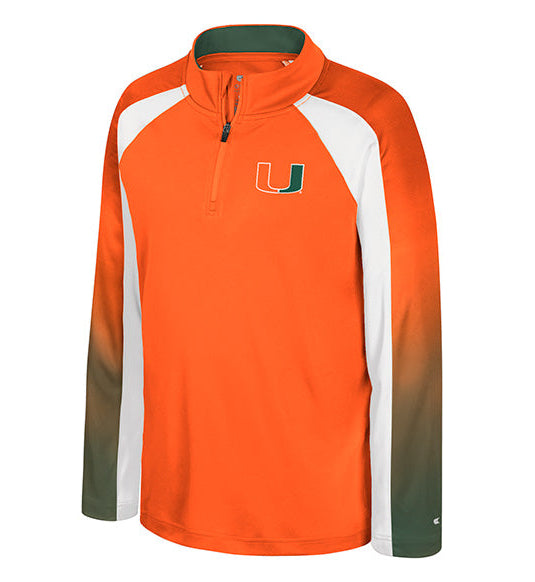 Miami Hurricanes Colosseum YOUTH ICE KING 1/4 ZIP WINDSHIRT - ORANGE