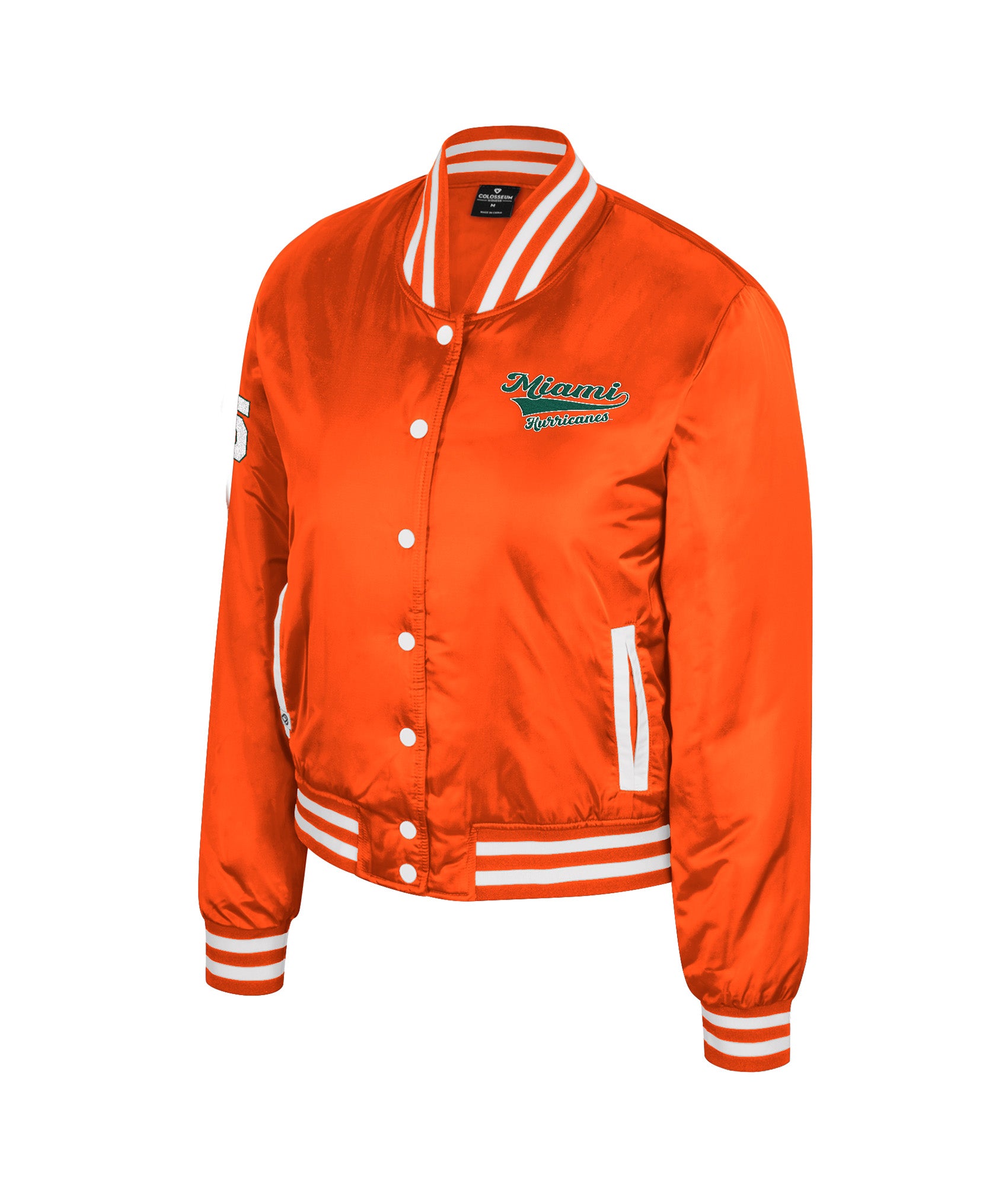 Miami Hurricanes Colosseum Womens Baguettes Bomber Jacket - Orange