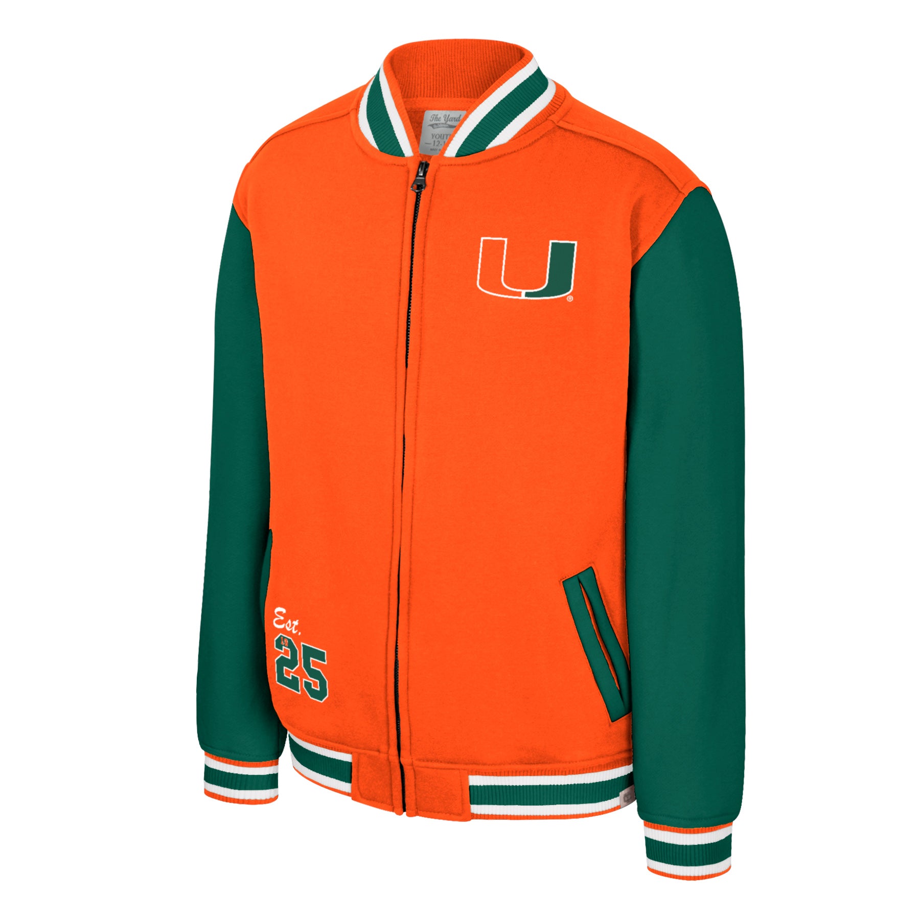 Miami Hurricanes Colosseum Youth Grand Tour Bomber Jacket - Orange/Green