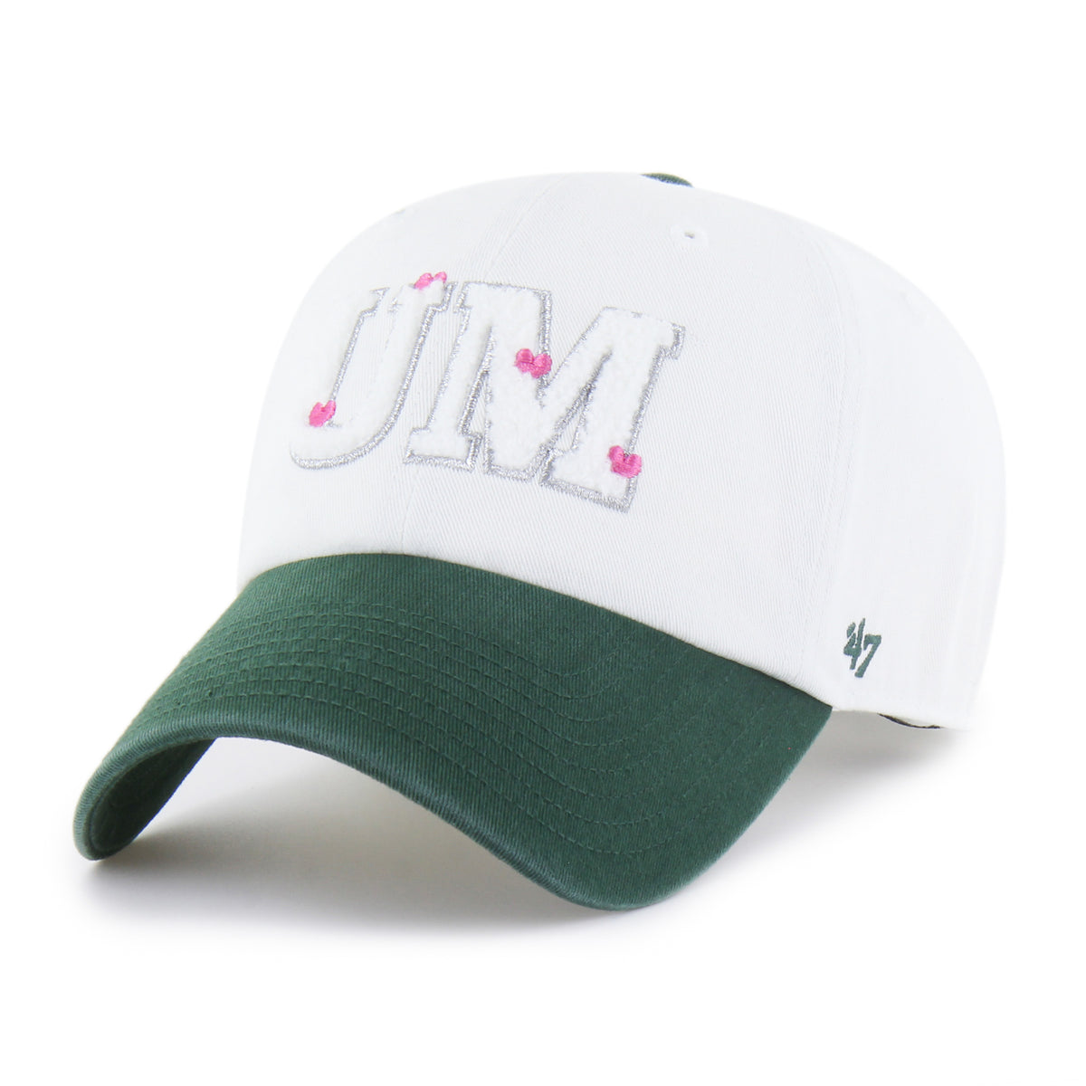 Miami Hurricanes Women's 47 Brand Trendy Badge Clean Up Hat - White/Green