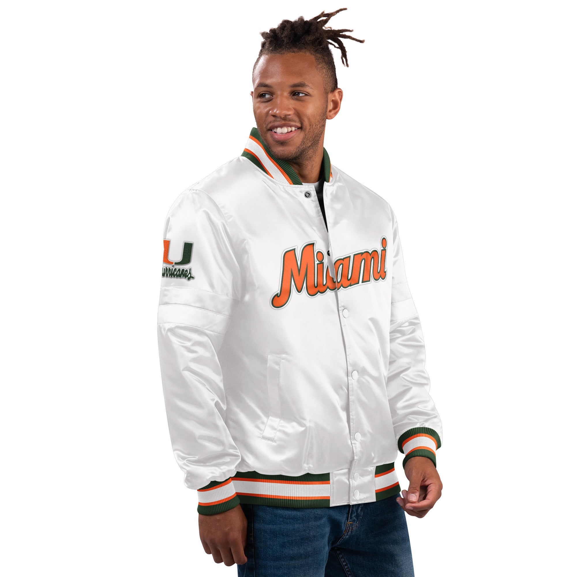 Miami Hurricanes Classic Vintage Starter Jacket- White