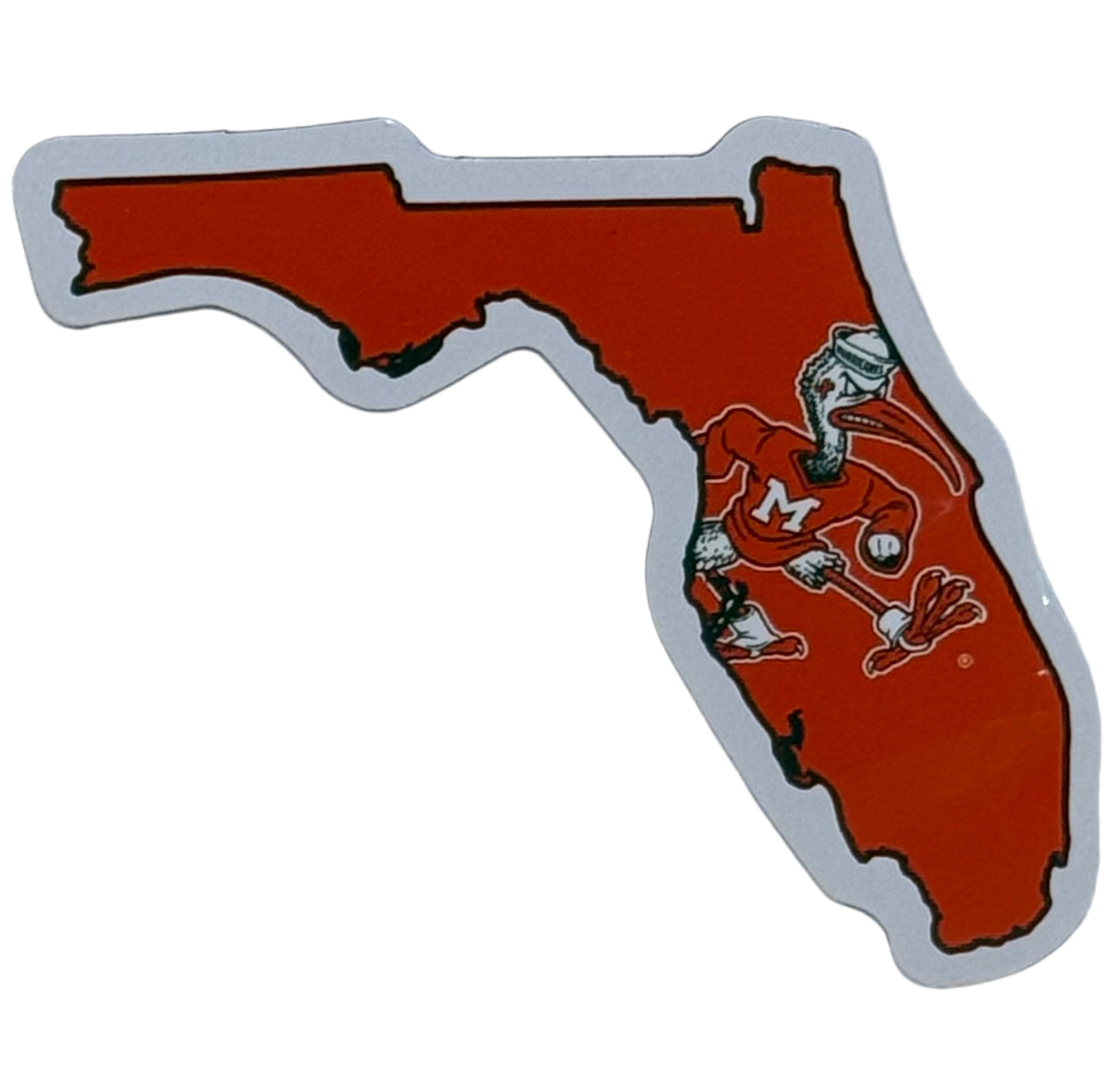 Miami Hurricanes State of Florida with Sebastian Magnet