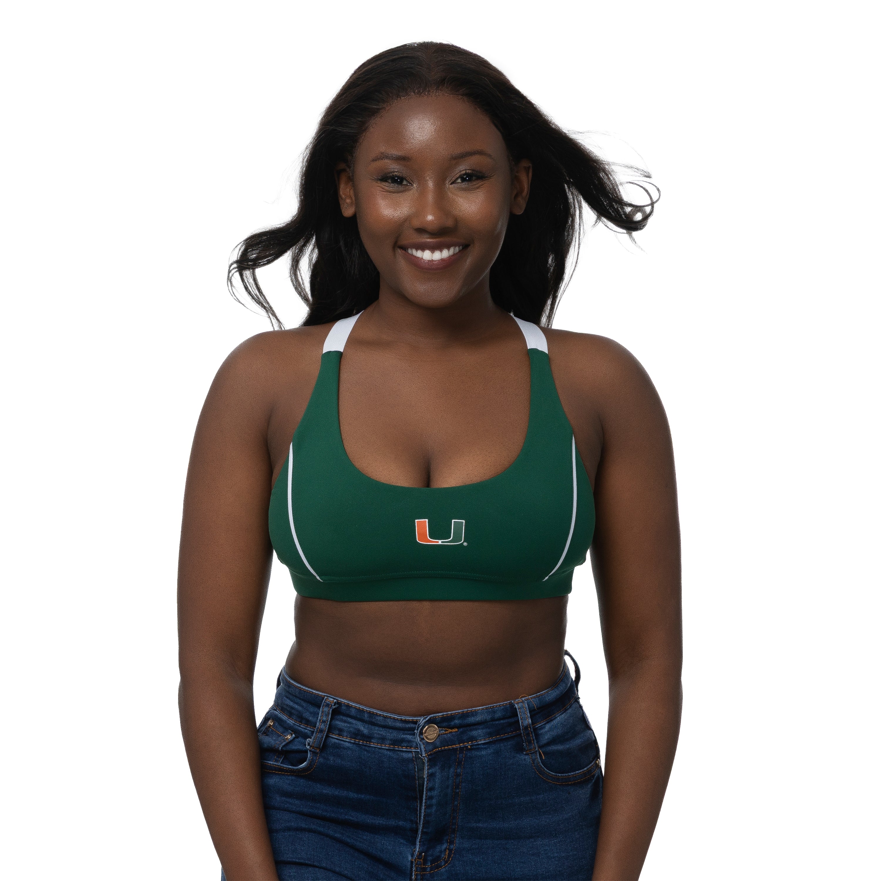 Miami Hurricanes zoozatz U Blitz Bra - Green