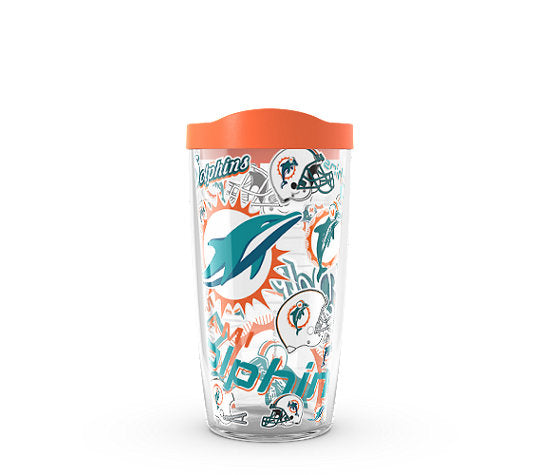 Miami Dolphins Tervis All Over Design Cup w/ Lid - 16 oz