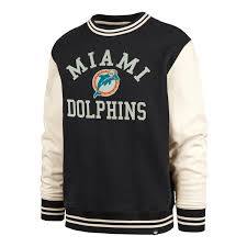 Miami Dolphins 47 Brand Historic Sierra Crew - Flint Black