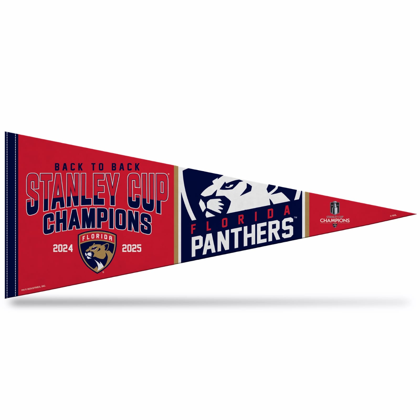 Florida Panthers 2025 Stanley Cup Champions Soft Felt Pennant - 12 x 30