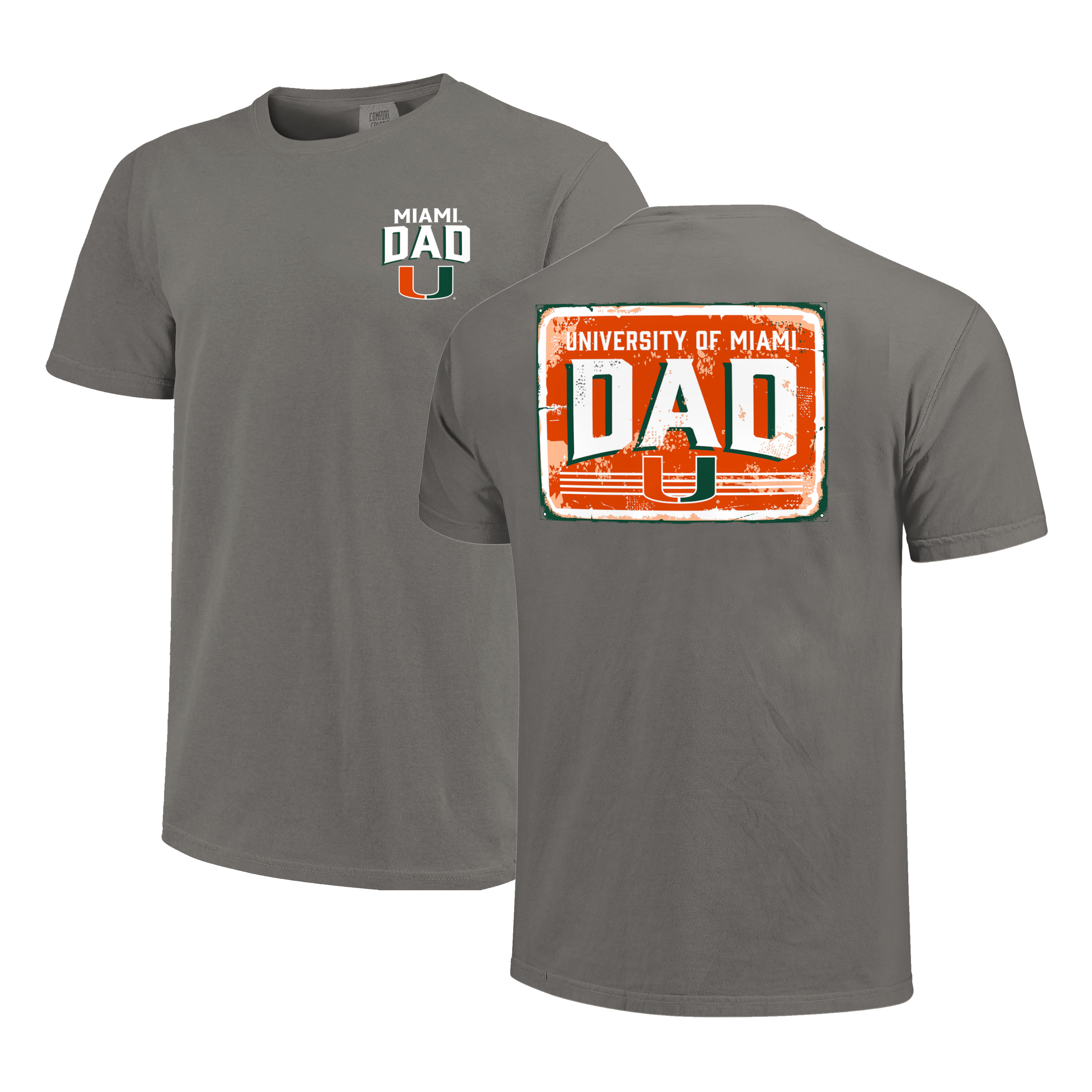 Miami Hurricanes Vintage Dad Sign Comfort Color T-Shirt - Grey