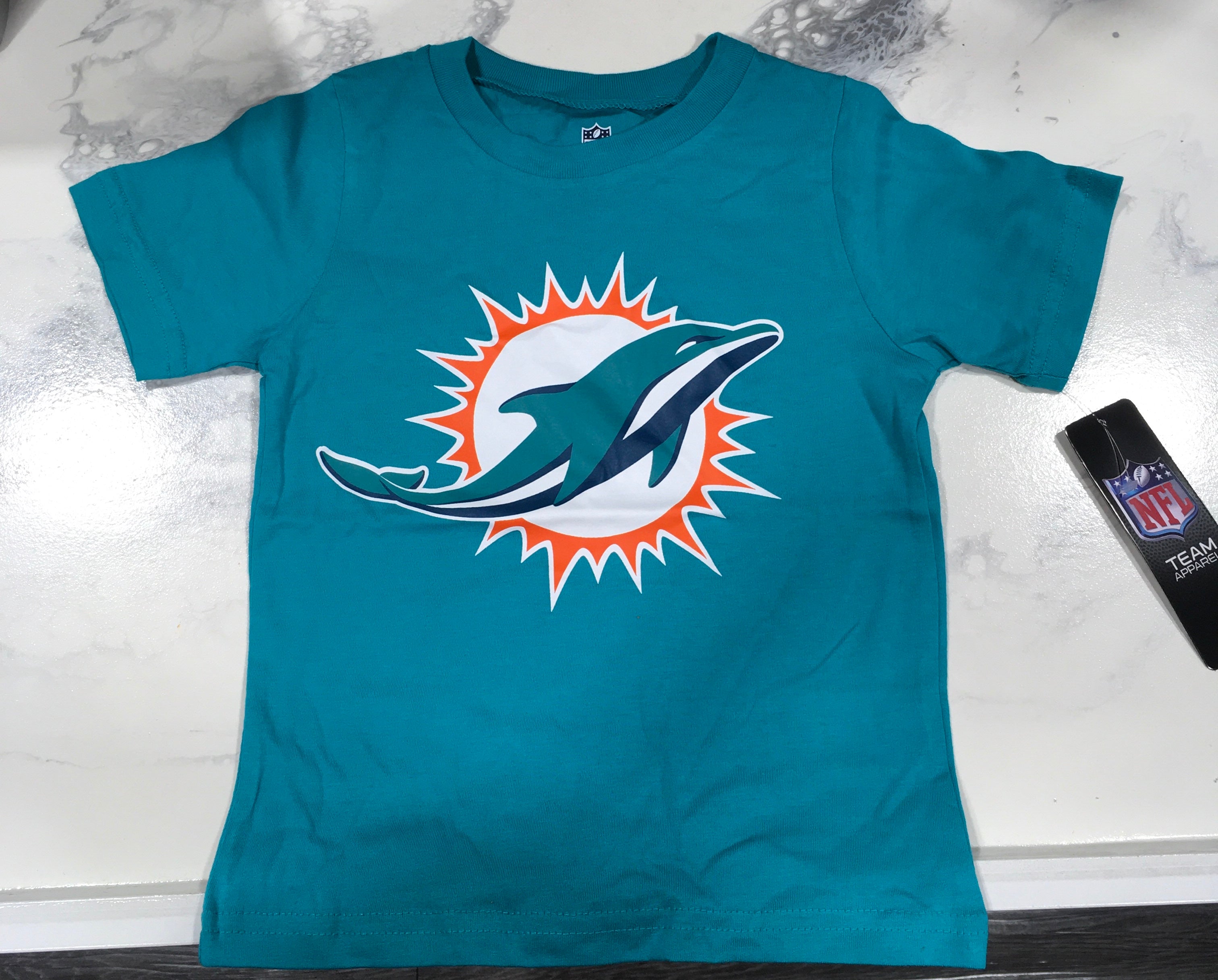 Miami Dolphins Kids/ Toddler Primary Logo T-Shirt - Aqua