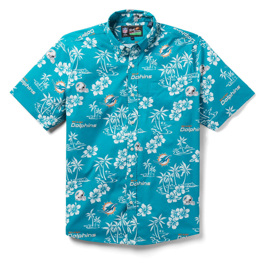 Miami Dolphins Reyn Spooner Kekai Performance Button Down Shirt - Aqua
