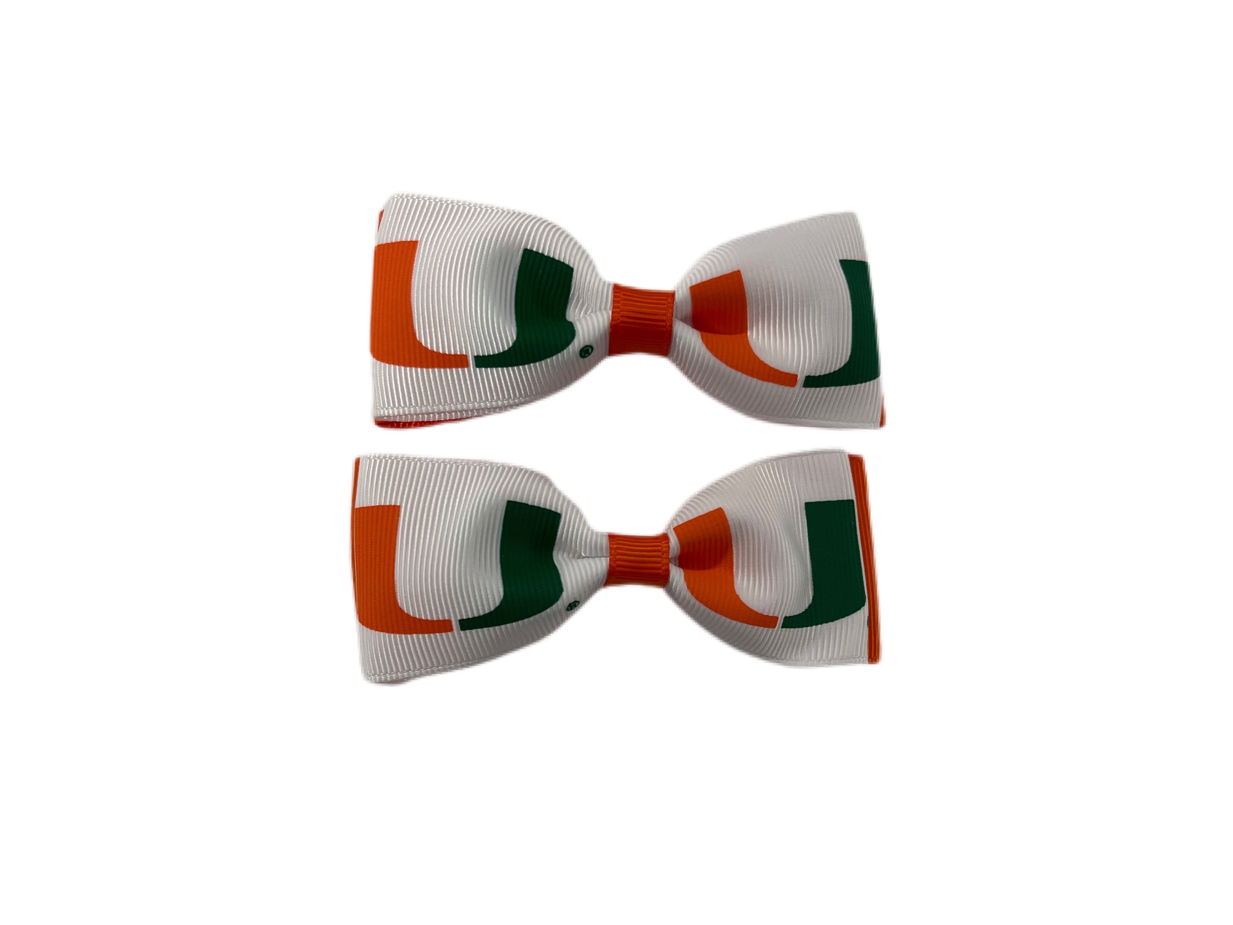 Miami Hurricanes Bow Hair Pair