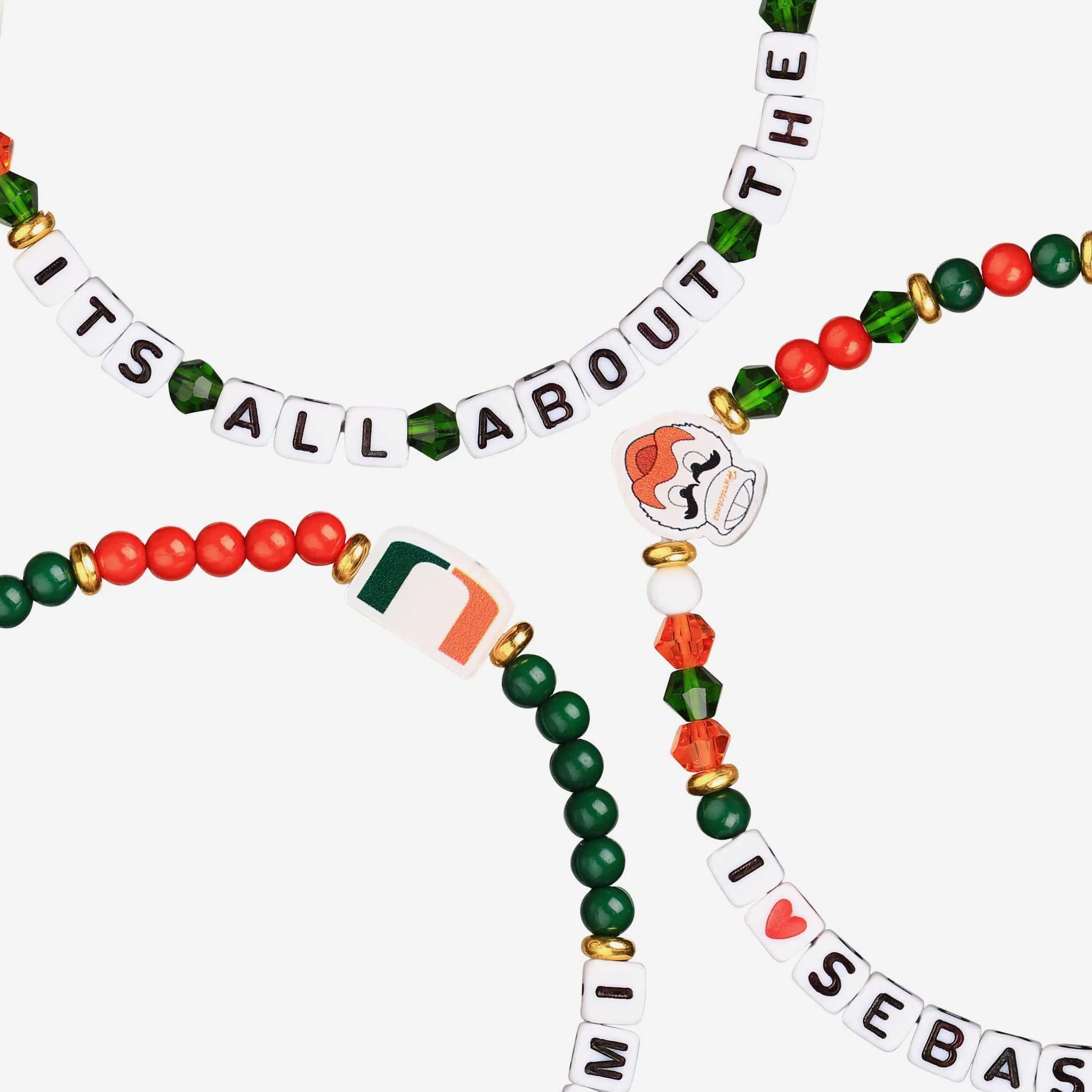 Miami Hurricanes 3 Pack Friendship Bracelets