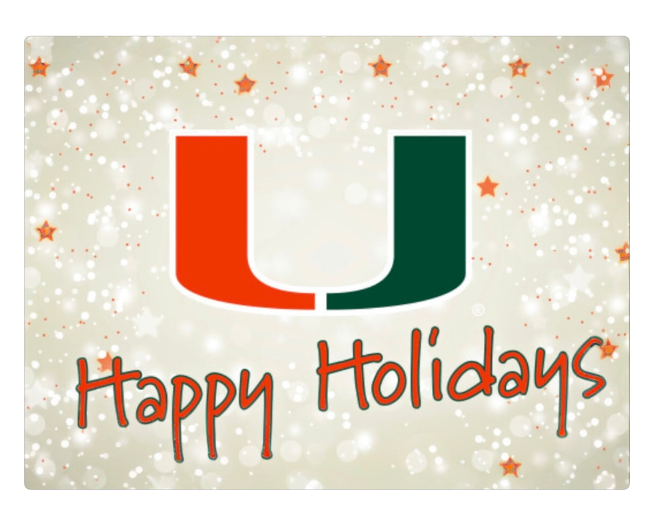 Miami Hurricanes Happy Holidays U Logo Greeting Card