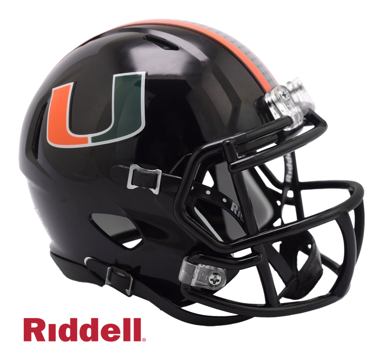 Miami Hurricanes Riddell Speed Mini Helmet Black - Miami Nights