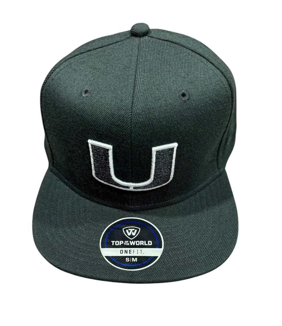 Miami Hurricanes Top of the World Fundamentals Flex Fit Hat - Black
