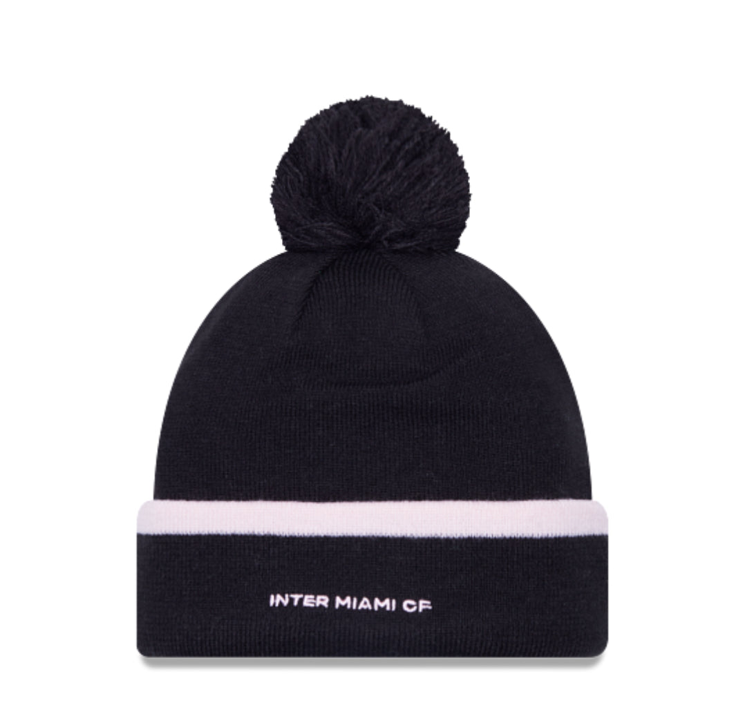 Inter Miami CF New Era MLSKO Cuffed Pom Knit Beanie - Black