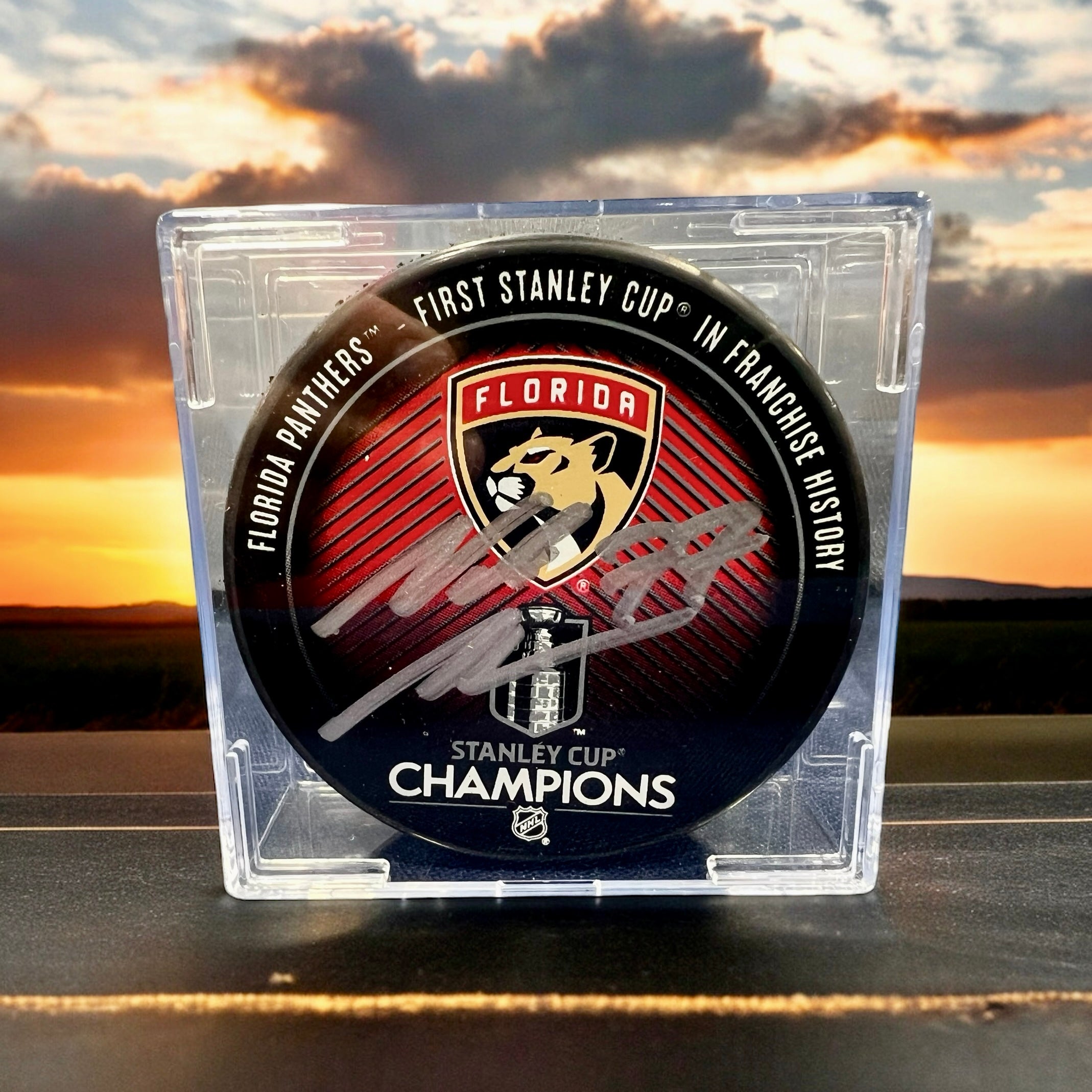 Florida Panthers Niko Mikkola Autographed Stanley Cup Champs Hockey Puck with JSA COA